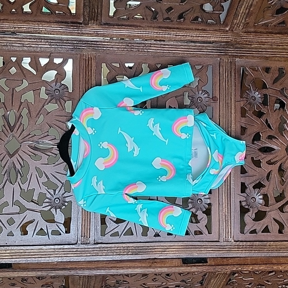 Carter's 9 month girl's 2-piece swimsuit with long-sleeved top